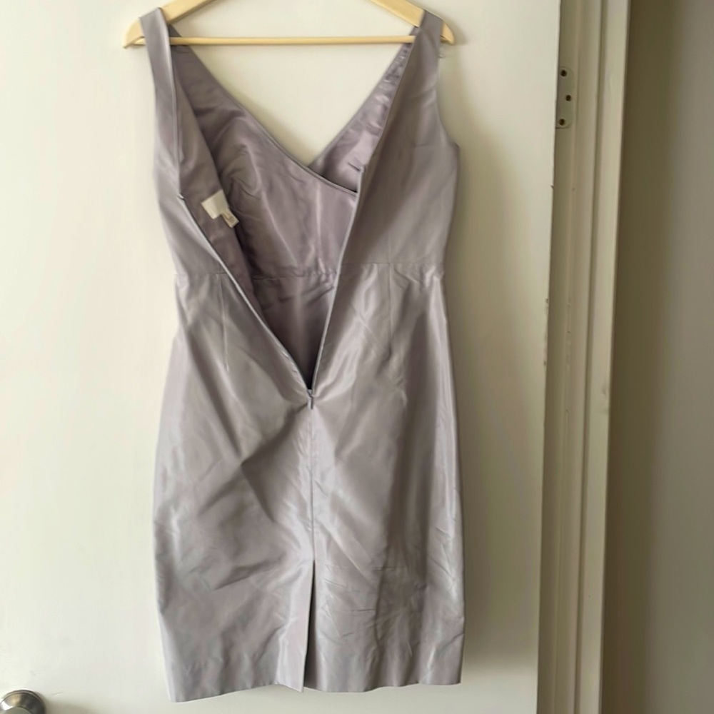 J Crew grey silk taffeta dress